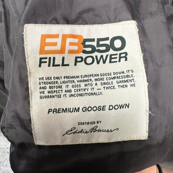 Eddie Bauer Black EB550 Premium Goose Down Puffer Jacket Size Medium - Picture 3 of 8